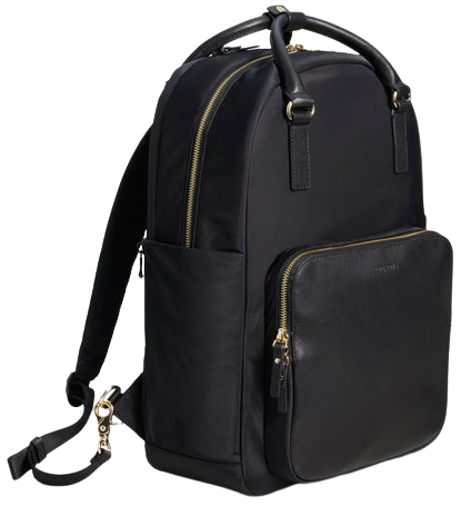 Leather backpack with trolley sleeve sale